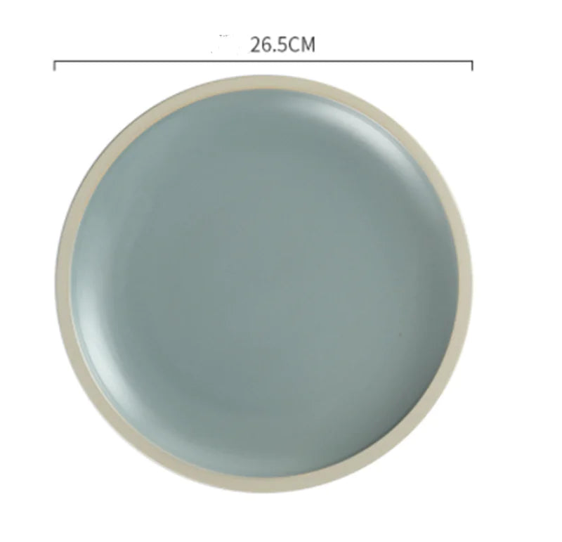 Morandi Ceramic Round Dinner Plates - Grey 10inches - plates