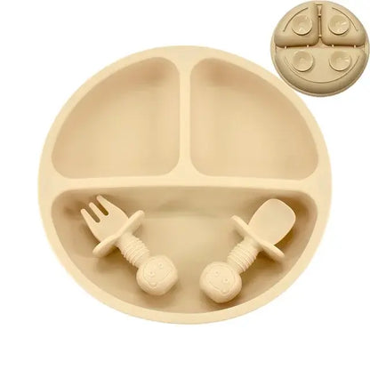 Baby Silicone Plate Set Beige