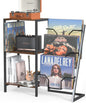 Record Player Stand with Vinyl Storage Record Player Table with 3-Tier Vinyl Record Storage Turntable Stand Record Player Table Up to 300 Albums End Table Vinyl Record Holder for Living Room (Black) - Kia Day Design