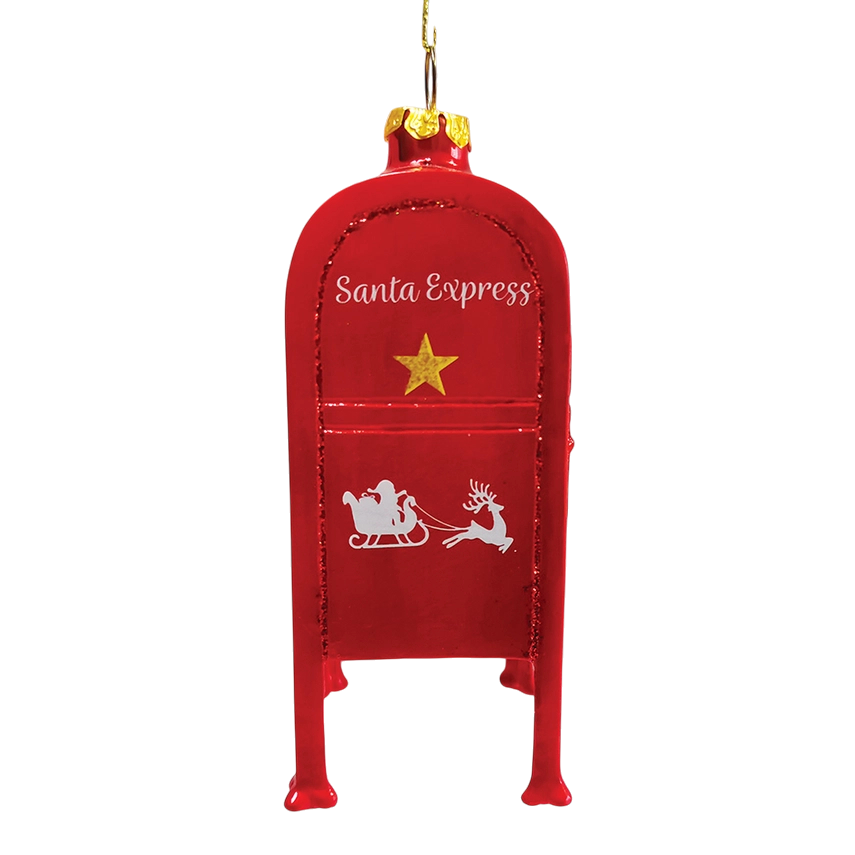 Letters For Santa Mailbox Glass Christmas Ornament - - Christmas >> Ornaments >> Glass