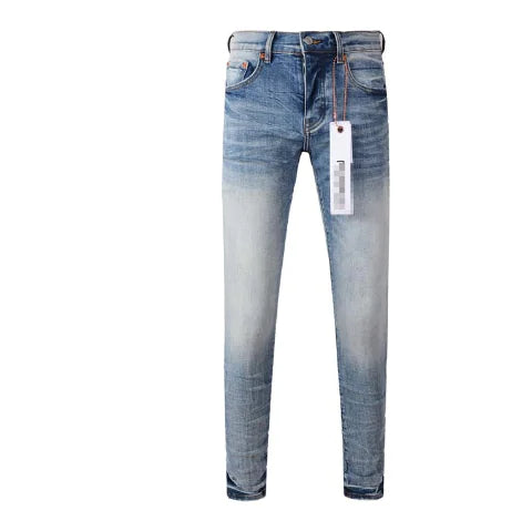 Men's Blue Patch Jeans - American High Street Style
