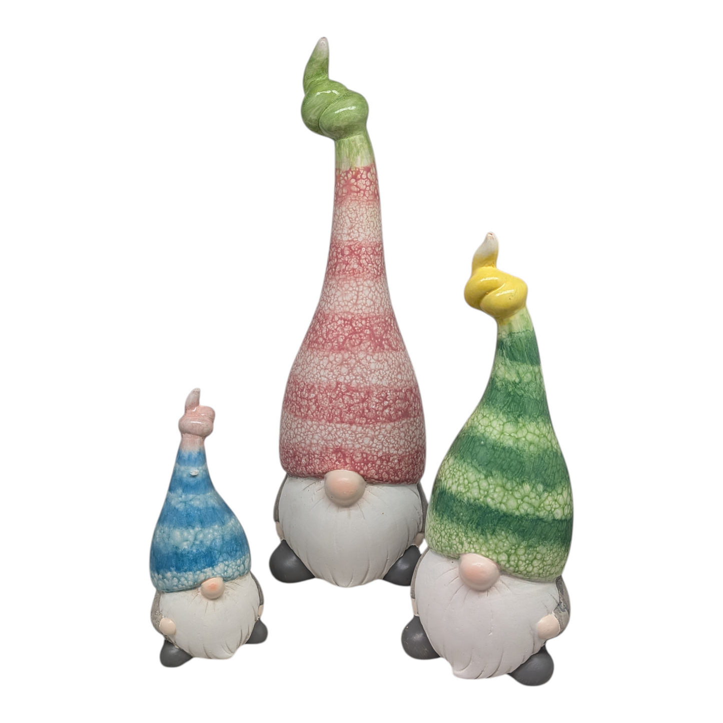 Terracotta Ceramic Gnomes - 3 Piece Set - Default Title - Home & Living >> Garden