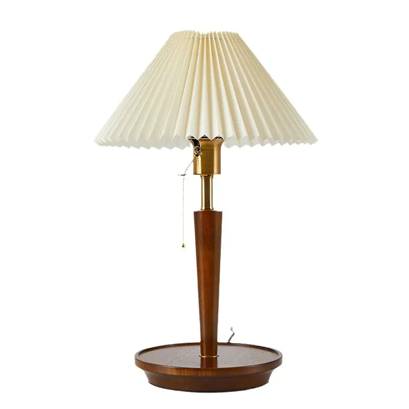 Nordic Solid Wood Pleated Bedside Vintage Lamp - Kia Day Design