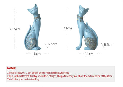 Figurine Decorative Resin Cat Statue Kia Day Design