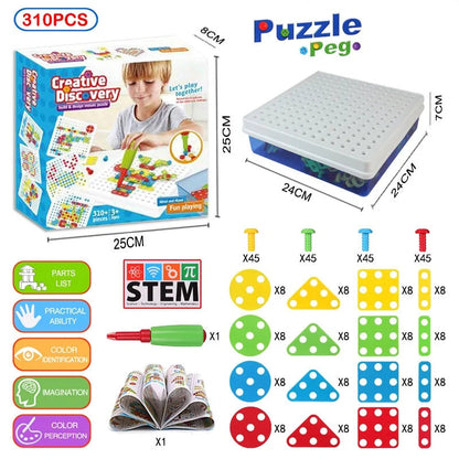 3D Mosaic Puzzle Building Set with Tools - Kia Day Design