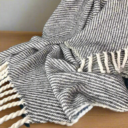 Chunky Black Stripe Alpaca Throw Kia Day Design