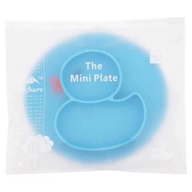 Baby Duck Shape Silicone Plate Blue