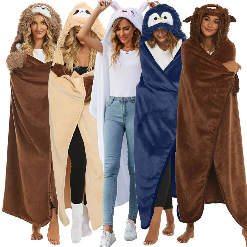 Cartoon Hooded Blanket