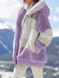 Casual Fleece Hooded Plush Coat Purple