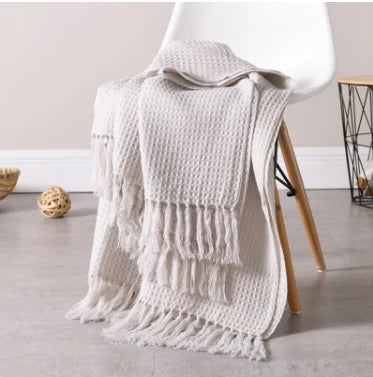 Plain Knitted Wool Blanket Kia Day Design