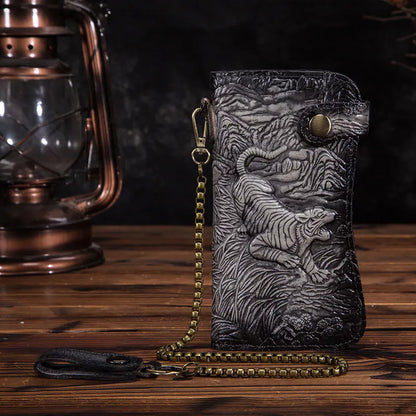 Genuine Leather Dragon-Tiger Wallet Kia Day Design