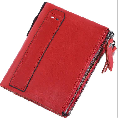 Men's Short Wallet - Anti-Theft Genuine Leather Design