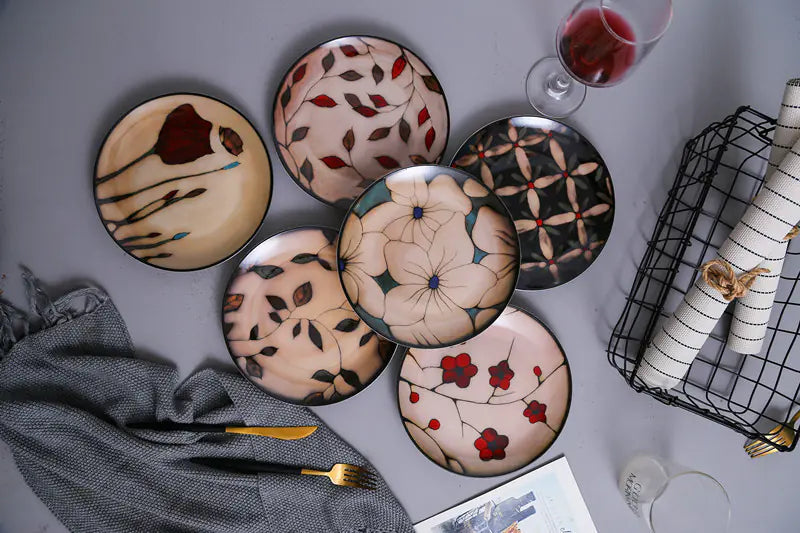 Hand-Painted Floral Ceramic Plate - Kia Day Design
