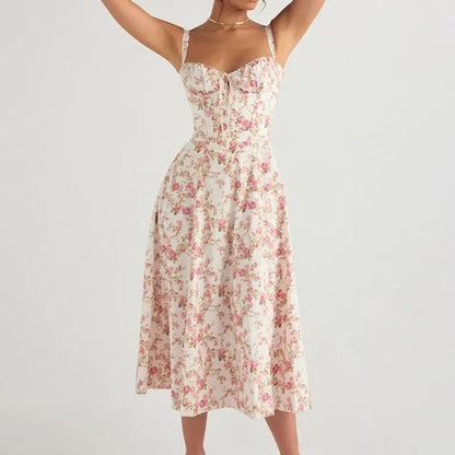 Ladies Midi Spaghetti Strap Dress - Kia Day Design