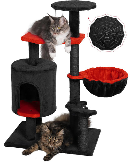 Black Aechonow Gothic Cat Tree with Bed 41.2 Cat Tower - - cat tree