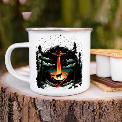 UFO Cow Abduction Camp Mug - -