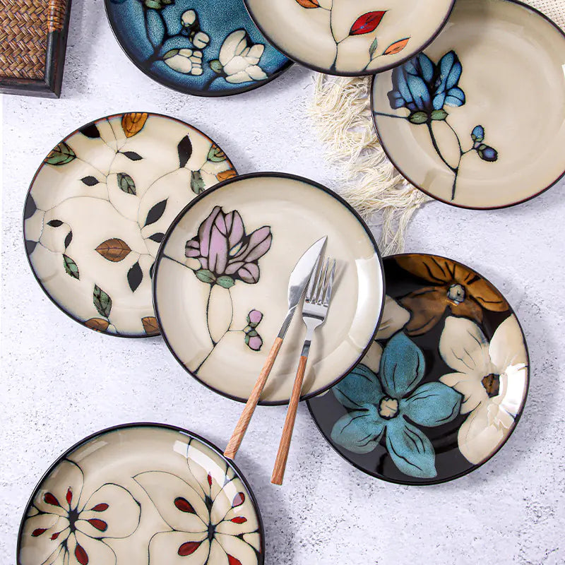 Hand Painted Ceramic Plate with Glaze Finish Kia Day Design