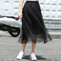 Net Yarn Fairy Puff Mid-Length Skirt for Ladies Kia Day Design