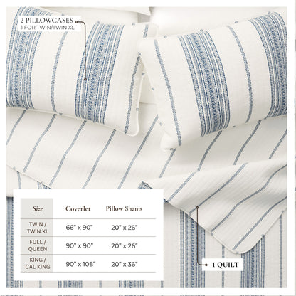 Stripe Quilt - Wesley Collection - - Quilts & Comforters