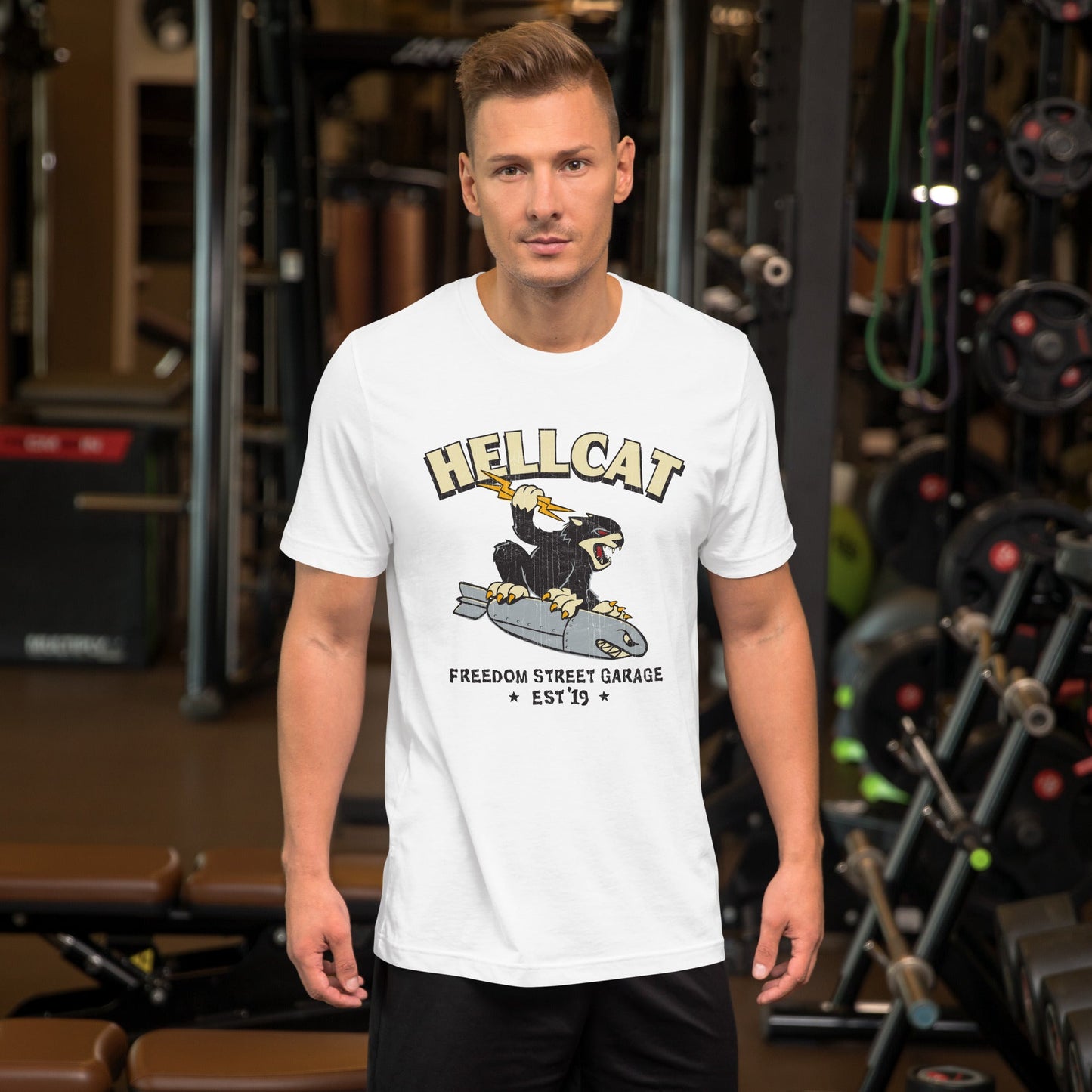 Big Cat Bomber T-Shirt - White - T-Shirt