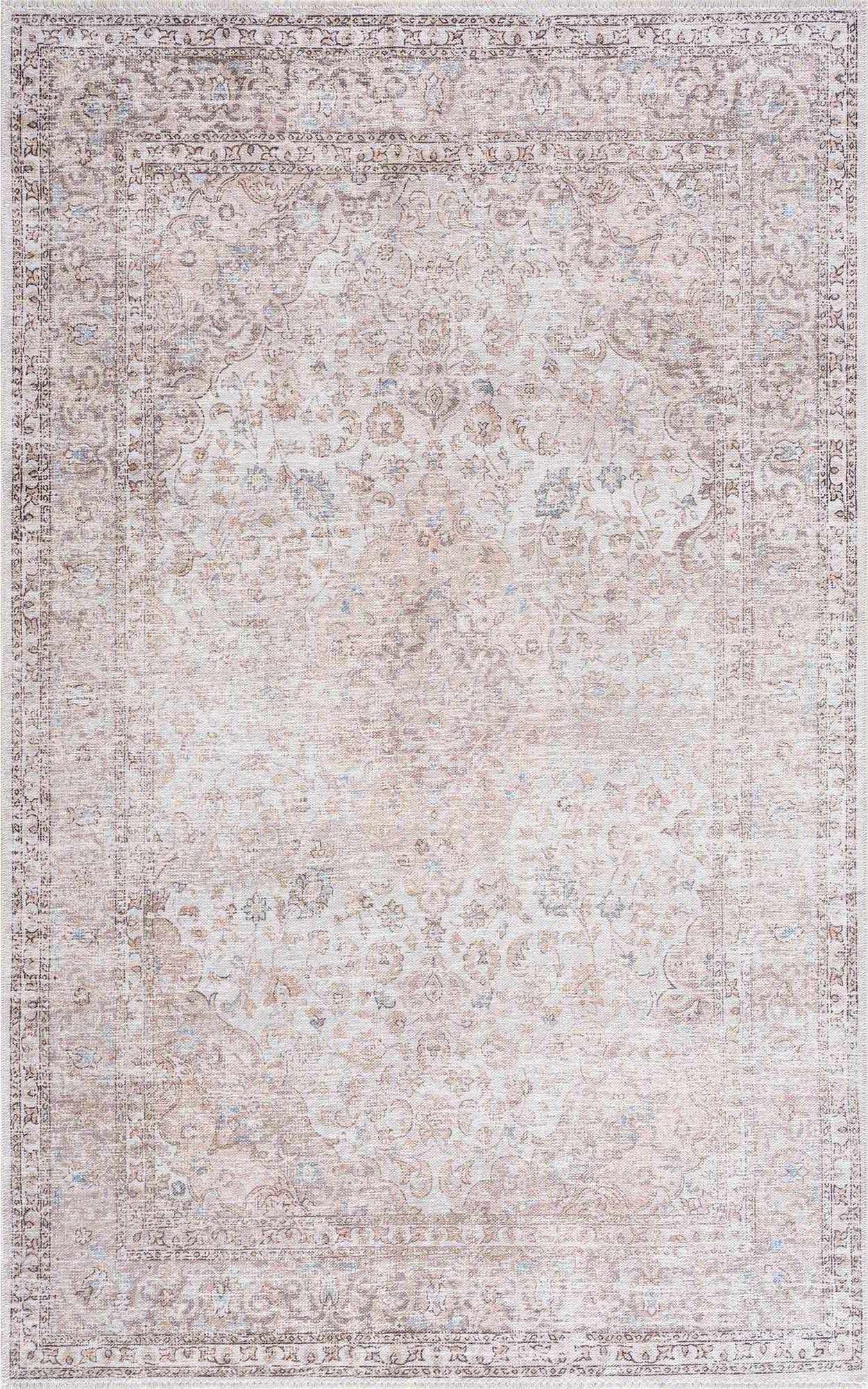 Cream Holi-2301 Washable Area Rug - - Rugs