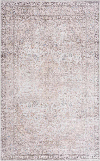 Cream Holi-2301 Washable Area Rug - - Rugs