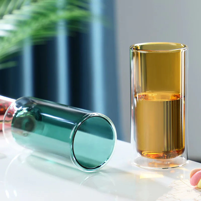 Double-Layer Transparent Glass Coffee Cup - Kia Day Design