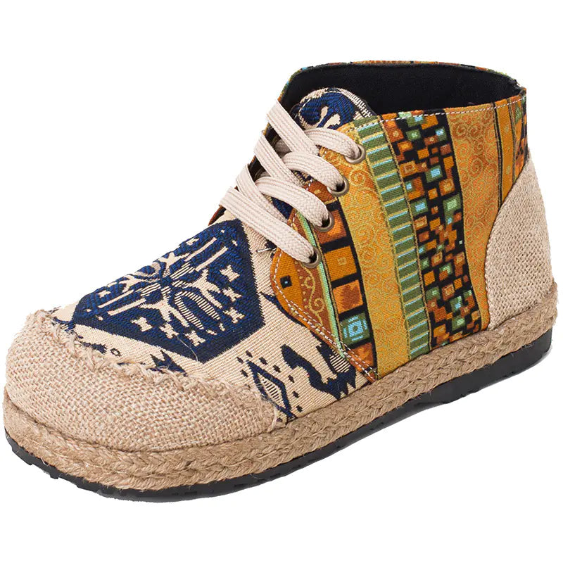 Embroidered Women's Canvas Non-Slip Boots - Kia Day Design