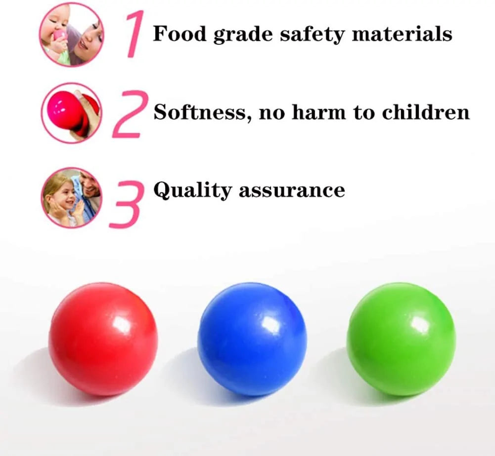 4PCs Luminous Sticky Wall Balls Stress Reliever Squishy Toys