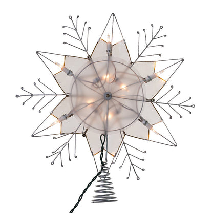 Capiz Silver Snowflake Star Treetop - 10-Light - 14 Inch - Default Title - Christmas >> Tree Toppers