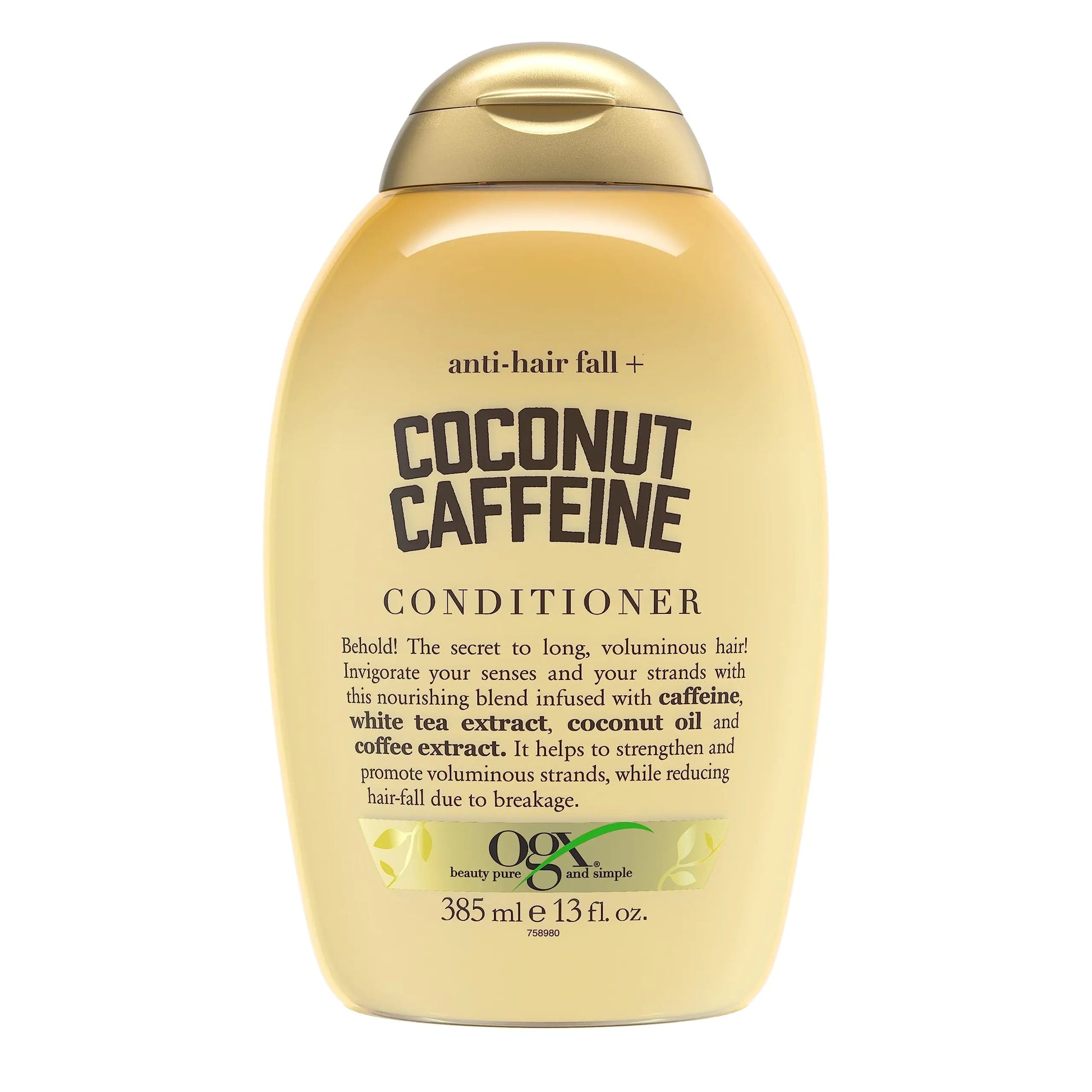 OGX Anti-Hair Fall + Coconut Caffeine Strengthening Conditioner with Caffeine Coconut Oil & Coffee Extract 13 Fl Oz Kia Day Design