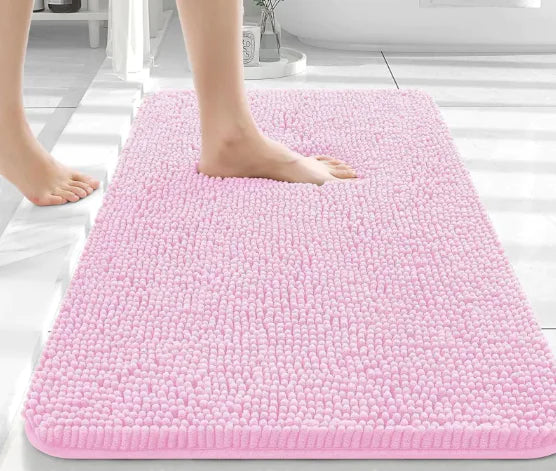 Long Chenille Non-Slip Floor Mat - Pink 50X80 - rug
