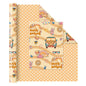 WERNNSAI Hippie Gift Wrapping Paper for Kids - 1 Roll 17” x 33 ft Boho Wrapping Paper Brown Happy Birthday Wrapping Paper Hippie Decor Funny Holiday Gift Wrap Supply Dot Design Reversible Kia Day Design