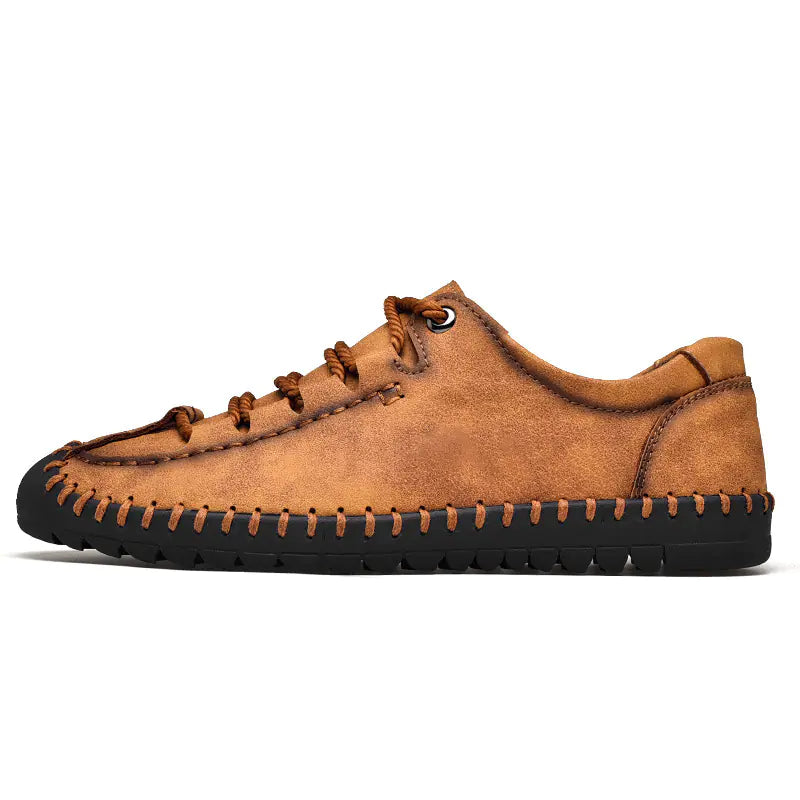 Men's Casual Low-Top Lace-Up Leather Shoes - Kia Day Design