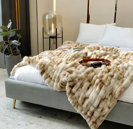 Luxury Faux Rabbit Fur Winter Blanket