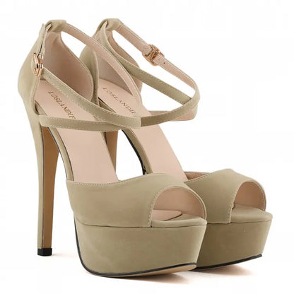High Heel Nightclub Sandals - Apricot 38 - heels