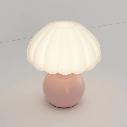 Cream Decorative Mushroom Table Lamp B Pink