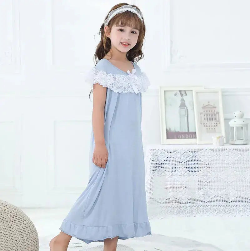 Girls Short Sleeve Pajama Dress - Kia Day Design