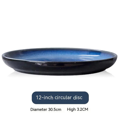 Blue Gradient Ceramic Plate - Kia Day Design