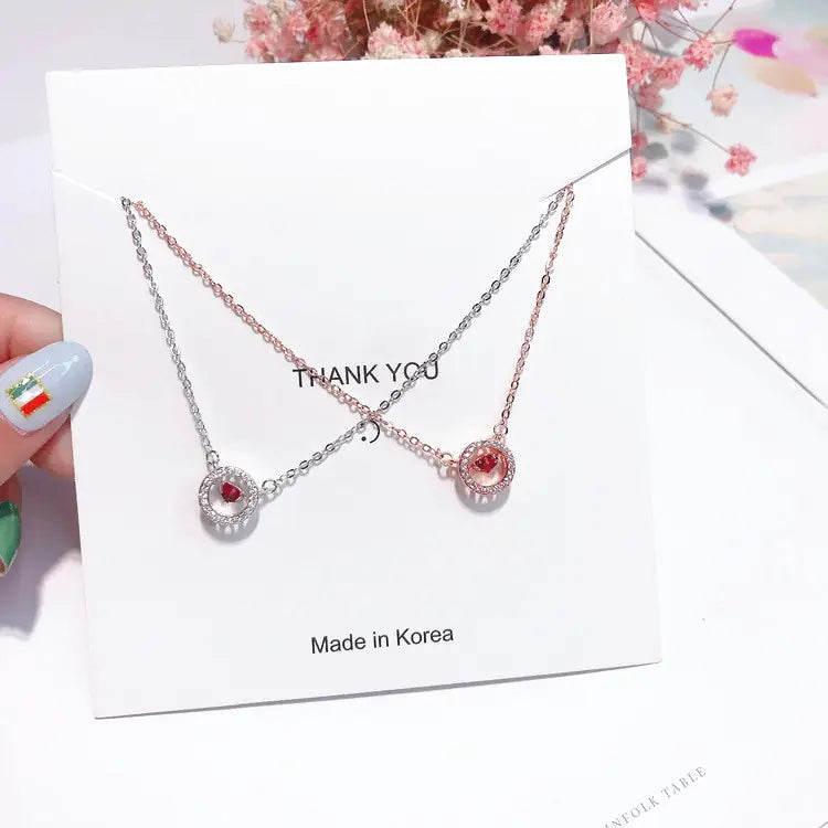 Red Heart Silver-Plated Necklace