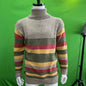 Men's Color Block Turtleneck Knitted Sweater Kia Day Design