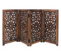 Hand Carved Solid Wood 4 Panel Wood Foldable Dog Safety Gate - Kia Day Design