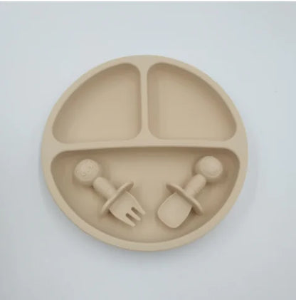 Baby Silicone Plate Set light Beige