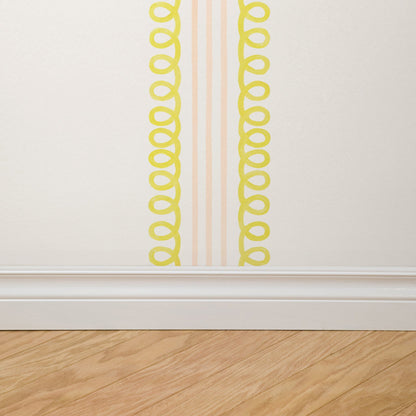 Veda (Yellow and Pink) Wallpaper- WALL BLUSH- {{Product type}}