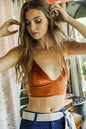 Velvet Longline Bralette - Rust - top