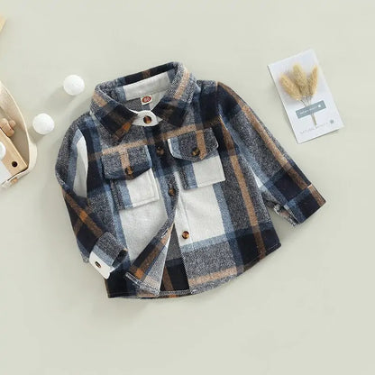 Toddler Plaid Long Sleeve Shirt Blue 2T