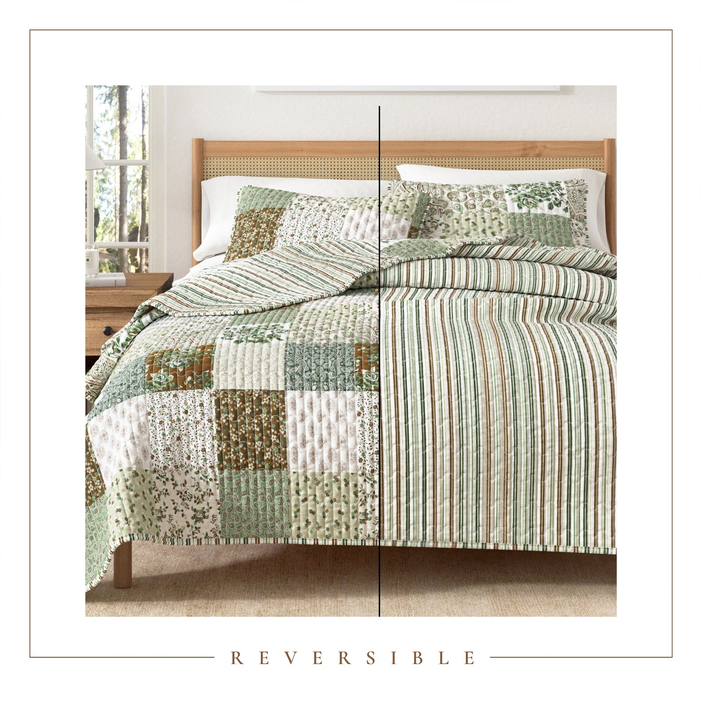 Floral Patchwork Quilt Set - Damia Collection - - Quilts & Comforters