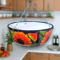 Vibrant Talavera Sunflower Hanging Planter Artisan Pot - - Talavera Flower Pot