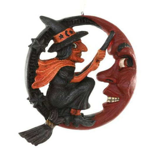 Vintage Halloween Moon & Witch Decor - - Seasonal & Holiday Decorations