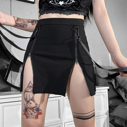 Vintage Kawaii Gothic Skirt - -